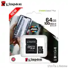 ภาพขนาดย่อของภาพหน้าปกสินค้าKingston microSD Card 64GB Canvas Select Plus Class 10 UHS-I 100MB/s (SDCS2/64GB) + SD Adapter ประกัน Lifetime Synnex จากร้าน Actioncam Thailand บน Lazada ภาพที่ 1