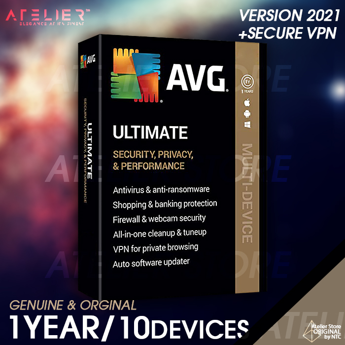 AVG Ultimate - 1 ปี/10 เครื่อง - พร้อม TuneUp และ VPN ในตัว ของแท้(รองรับ Windows,Mac,Android)