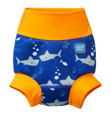 Splash About กางเกงว่ายน้ำเด็ก Happy Nappy ลายชาร์ค ออเร้นจ์ขนาด M