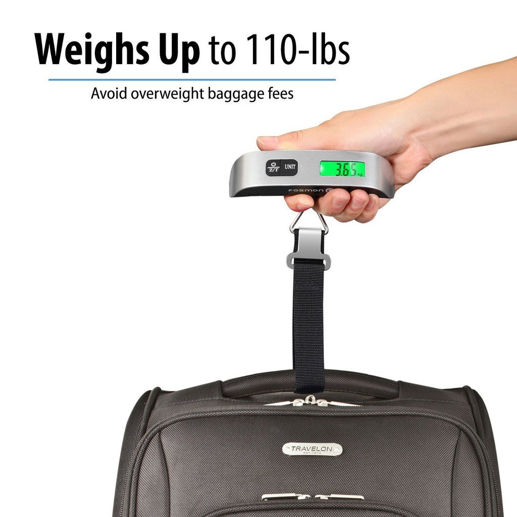 (เครื่องชั่งกระเป๋า) เครื่องชั่งกระเป๋าดิจิตอล แบบพกพา Electronic LCD Luggage Scale 50 Kg/10g