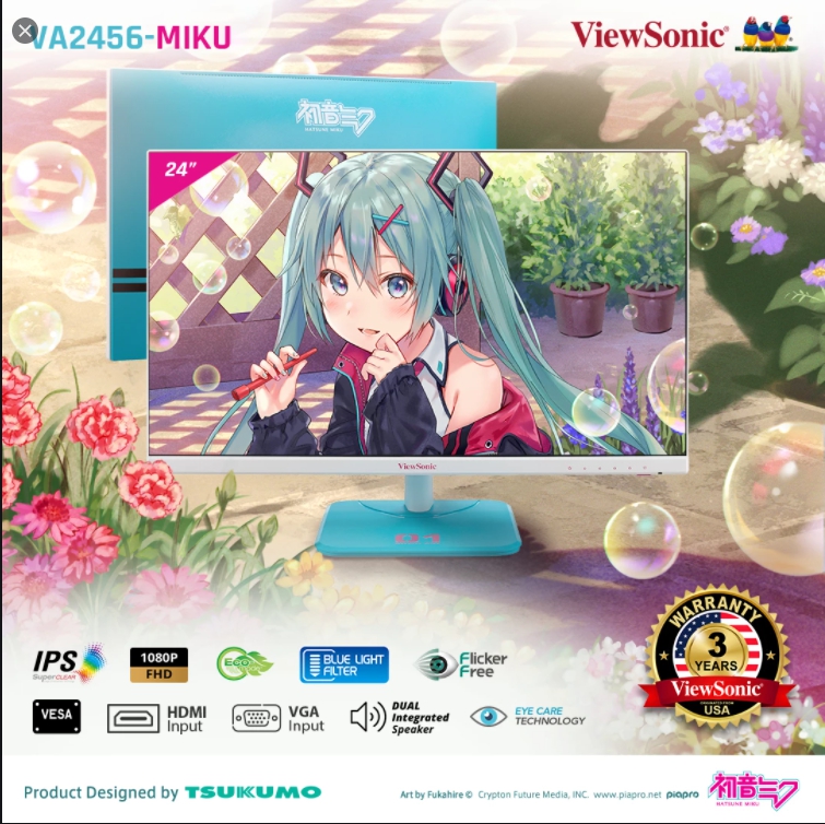 (Limited Edition) ViewSonic X Hatsune Miku Display VA2456-MIKU 24