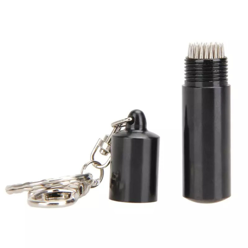CONTESA Billiard Accessories Metal with Keychain Black n Tool Pool Cue Tip Shaper Billiard Cue Tip Shaper Snooker Stick Pick