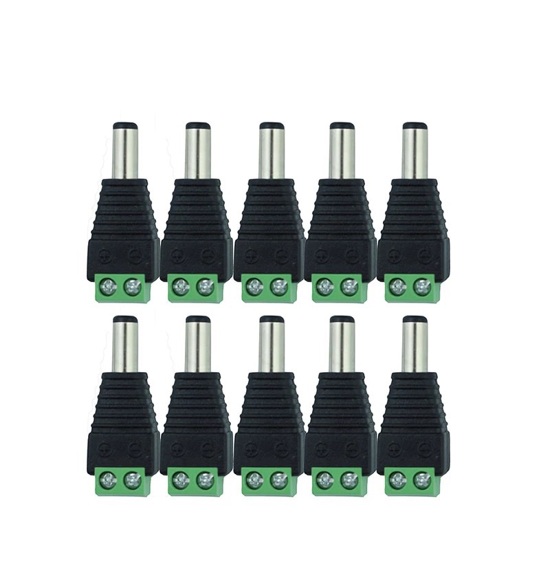 ผู้ 10 ชิ้น DC Power Plug Jack Adapter ขั้วต่อ bnc ตัวผู้และตัวเมียสำหรับกล้องวงจรปิด