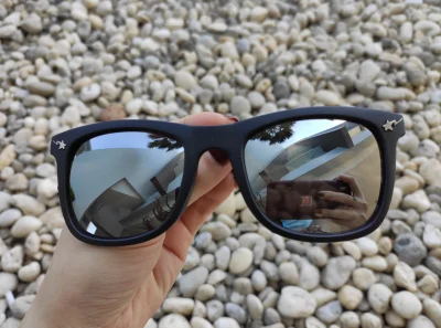 Round plastic sunglasses Mercury lens Tiger/lift
