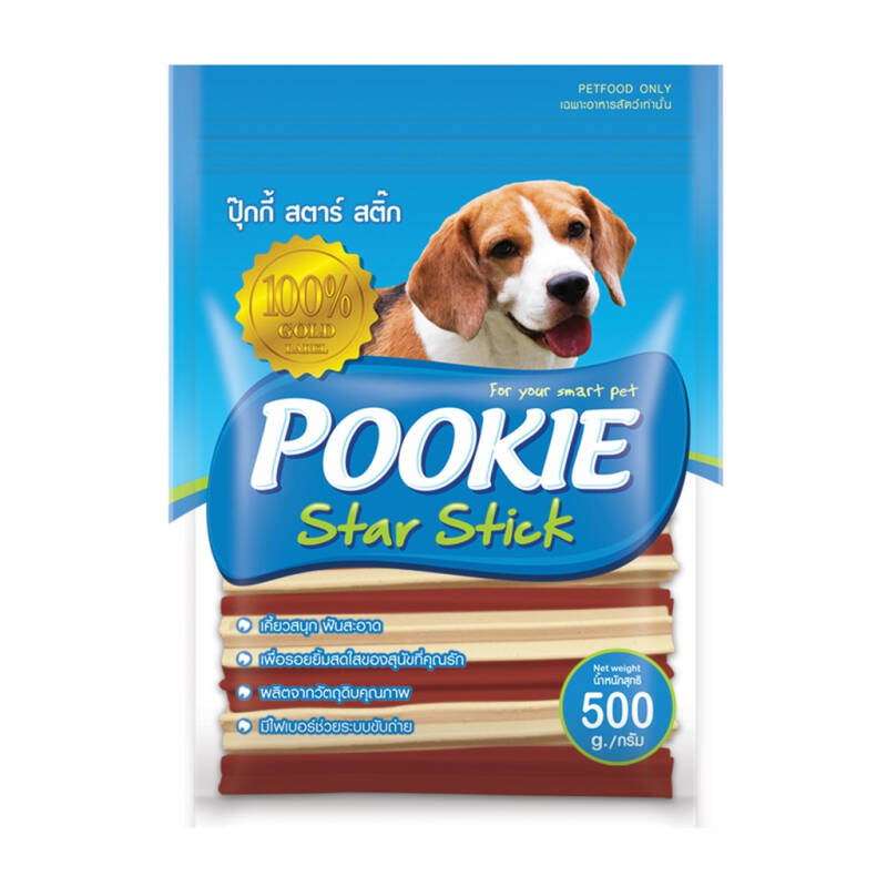 [มีให้เลือก 5 สูตร 5 รสชาติ]Pookie ปุ๊กกี้ ขนมขัดฟันสุนัข 5แฉก รสหินปูน ...