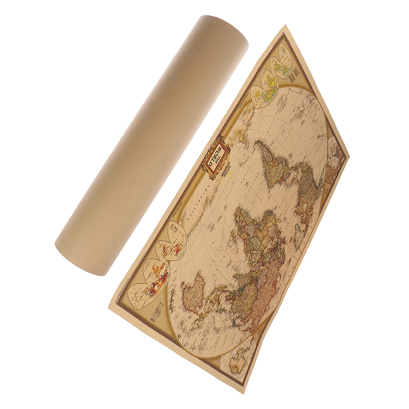 tantuoye MWJ World Map Vintage Matte Paper Kraft Antique Poster Wall ...