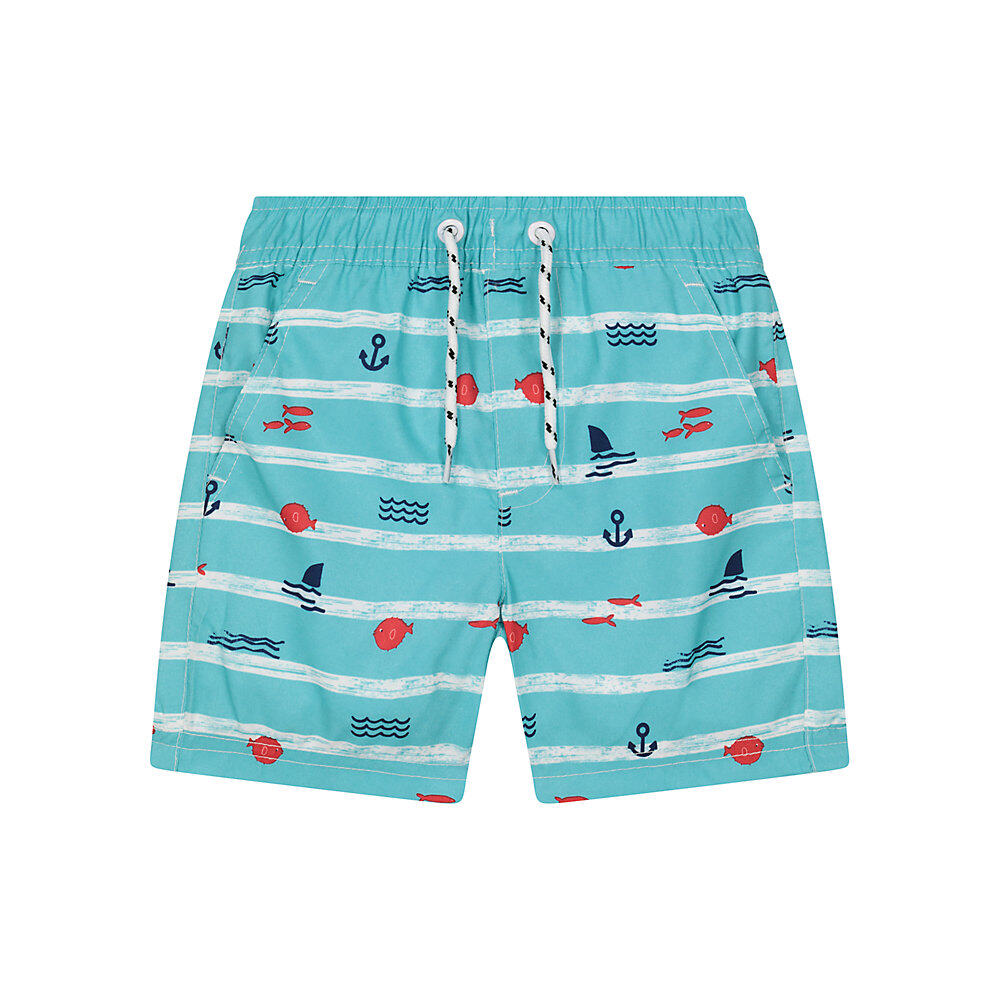 กางเกงว่ายน้ำเด็กผู้ชาย Mothercare blue striped board shorts VB471