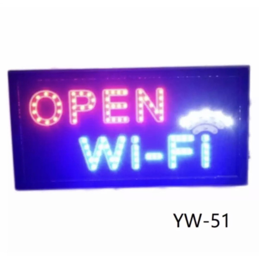 ป้ายไฟLED OPEN WiFi ป้ายไฟสำเร็จรูป ขนาด48*25 ซม. อักษร ตกแต่งหน้าร้าน LED SIGN ข้อความ Y W-51 ป้ายไฟLED OPEN WiFi ป้ายไฟสำเร็จรูป ขนาด48*25 ซม. อักษร ตกแต่งหน้าร้าน LED SIGN ข้อความ Y W-51