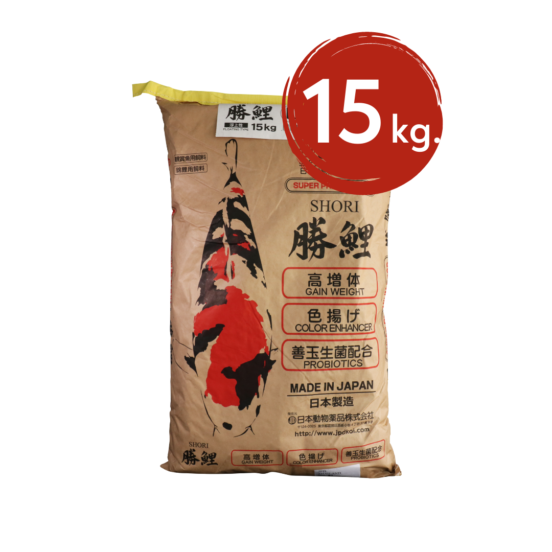 JPD SHORI HIGH GROWTH DIET 15KG (FLOATING) - เจพีดี อาหารปลาคาร์ฟ สูตรเร่งโต 15กก.(เม็ดลอย) ราคา 5,700 บาท*ส่งฟรี