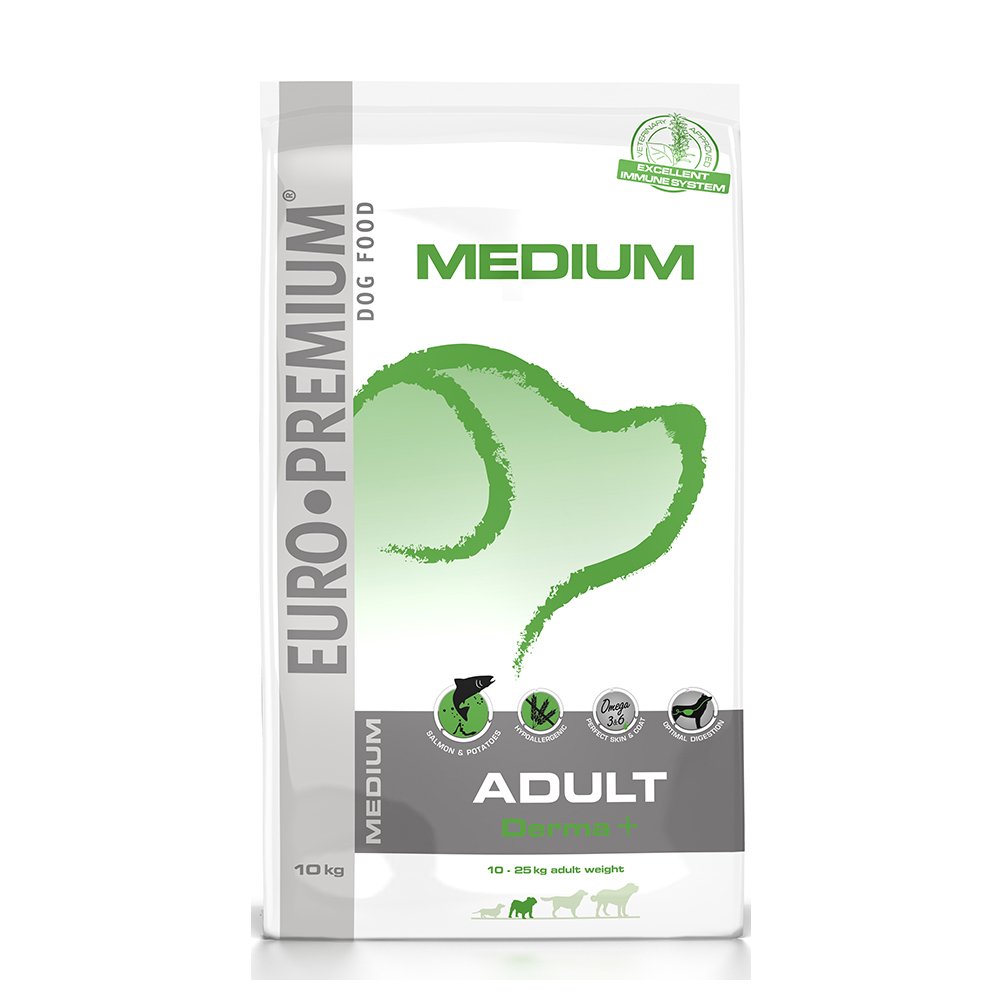 โปรโมชั่น Euro Premium อาหาร สุนัขโต สายพันธ์กลาง สูตร บำรุงขน/ผิวหนัง