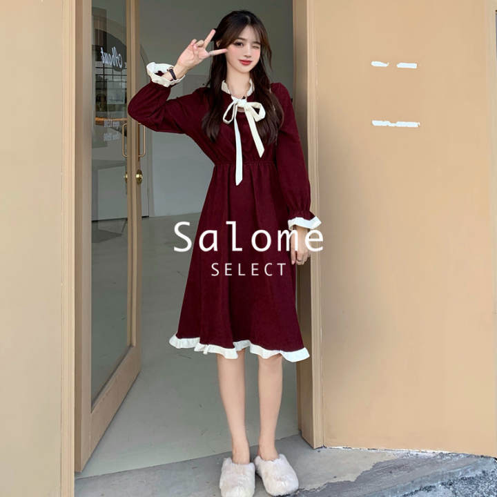 SALOMEชุดเดรสผู้หญิง เดรสสีแดง ภาษาฝรั่งเศสคำชุดผู้หญิงชุดเดรสวินเทจชุดเดรสสั้น2021ใหม่ 011102 – OEM – 2004938953_TH-6449928594 >>> 🇹🇭 Top1Thailand 🛒 >>> lazada.co.th 🇹🇭 🇹🇭 🇹🇭🛒🛍🛒
