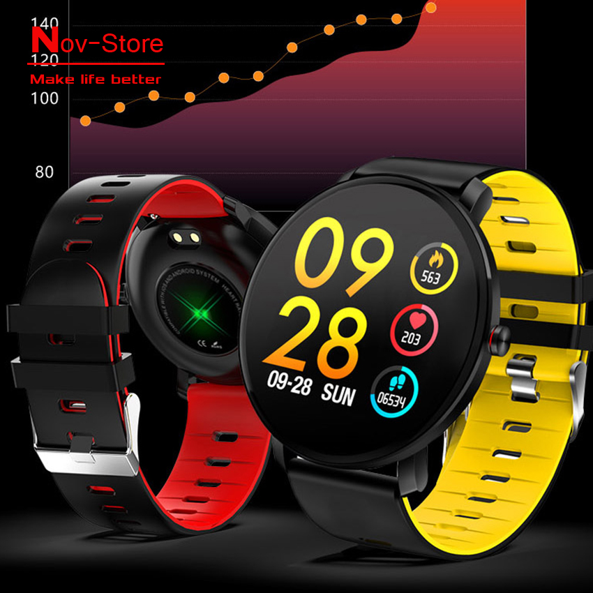 ผู้ชายดูสมาร์ท IP68 กันน้ำ IPS นาฬิกาออกกำกาย Smartwatch Men Sports Smart Bracelet เต็มหน้าจอสัมผัส Ultra-thin นาฬิกาวัดชีพจร Fitness Wearable Devices S mart W atch