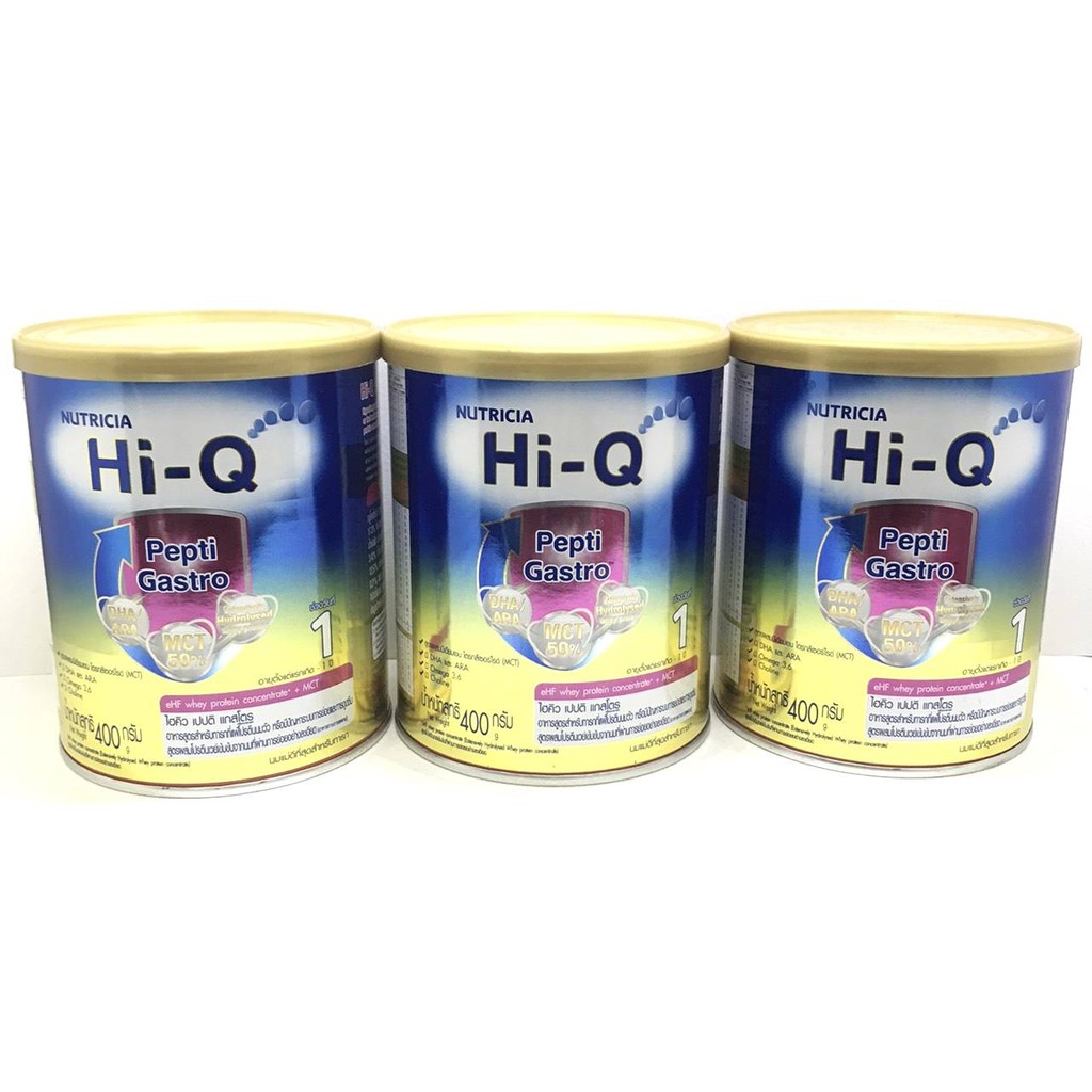 Hi-Q Pepti Gastro แกสโตร นมผงสูตรพิเศษสำหรับเด็กแพ้นมวัว ขนาด 400 กรัม ( 3 กระป๋อง )