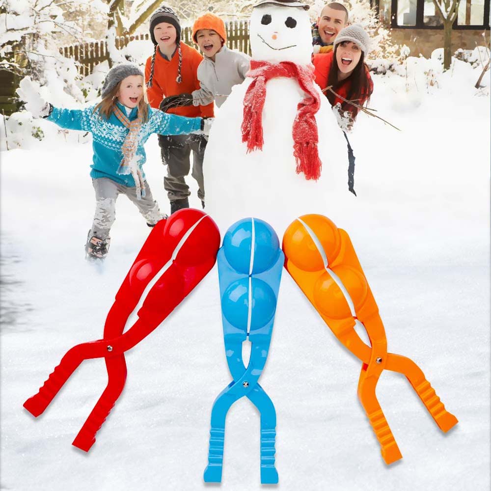 U7E2E แบบพกพาสีสุ่ม Snowballs ต่อสู้กีฬากลางแจ้ง Kids Toys คู่-ลูกคลิปลูกบอลหิมะ Snow Ball Maker ผู้ผลิตก้อนหิมะแม่พิมพ์ทรายทำแม่พิมพ์