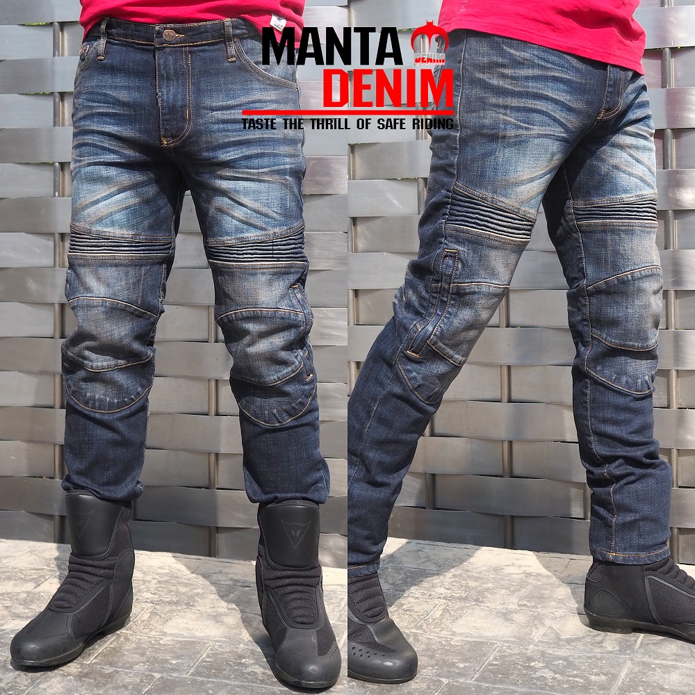 MANTA DENIM กางเกงการ์ด รุ่น FC05-3 พร้อมการ์ด Ce Level2 ไซส์30-38 กางเกงยีนส์ กางเกงผู้ชาย กางเกงการ์ด Biker กางเกงขี่มอไซต์
