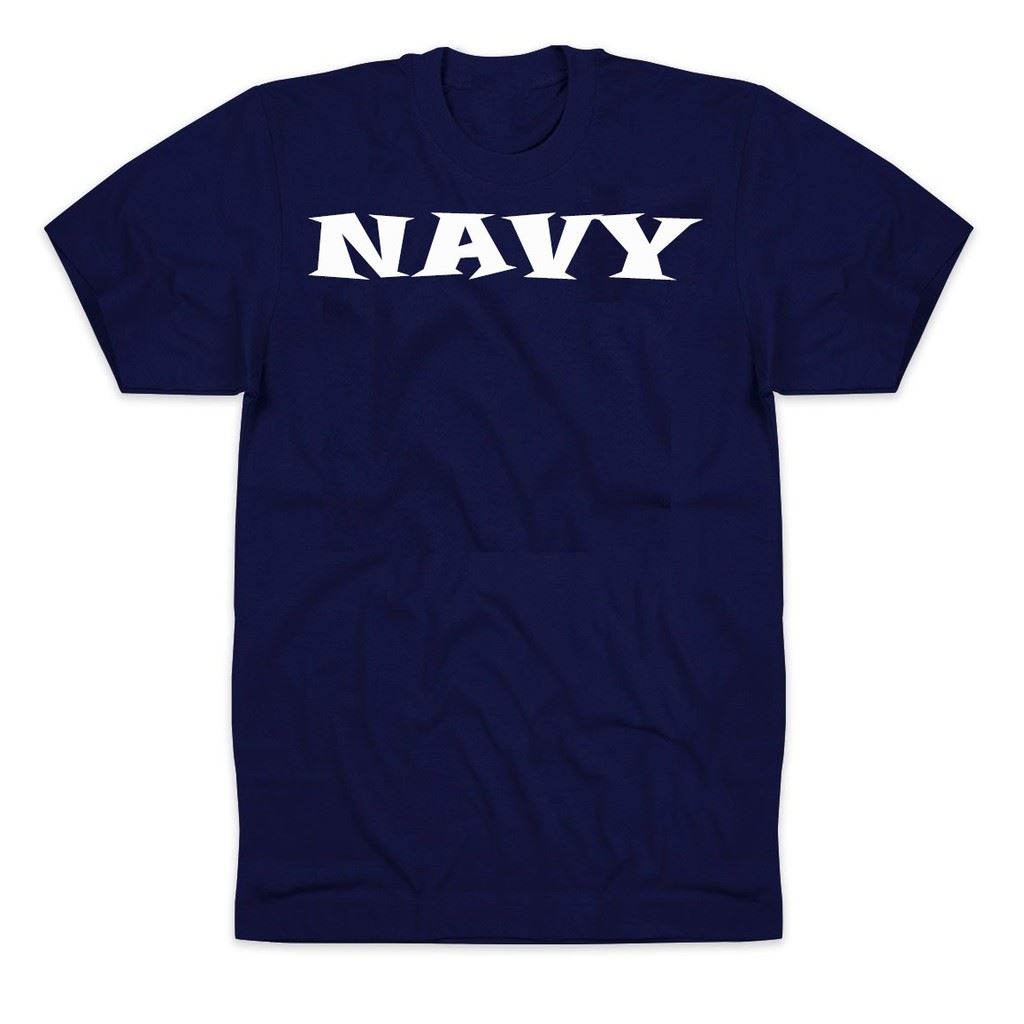 เสื้อยืดสีกรมท่า ลาย NAVY (ผ้า Cotton 100%)