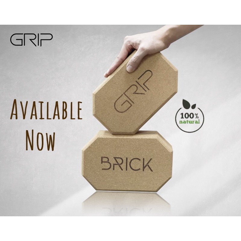 Grip yoga Cork Brick block 100% natural บล๊อคโยคะ บล็อกโยคะ บล๊อคไม้ก๊อก กล่องโยคะ yoga box