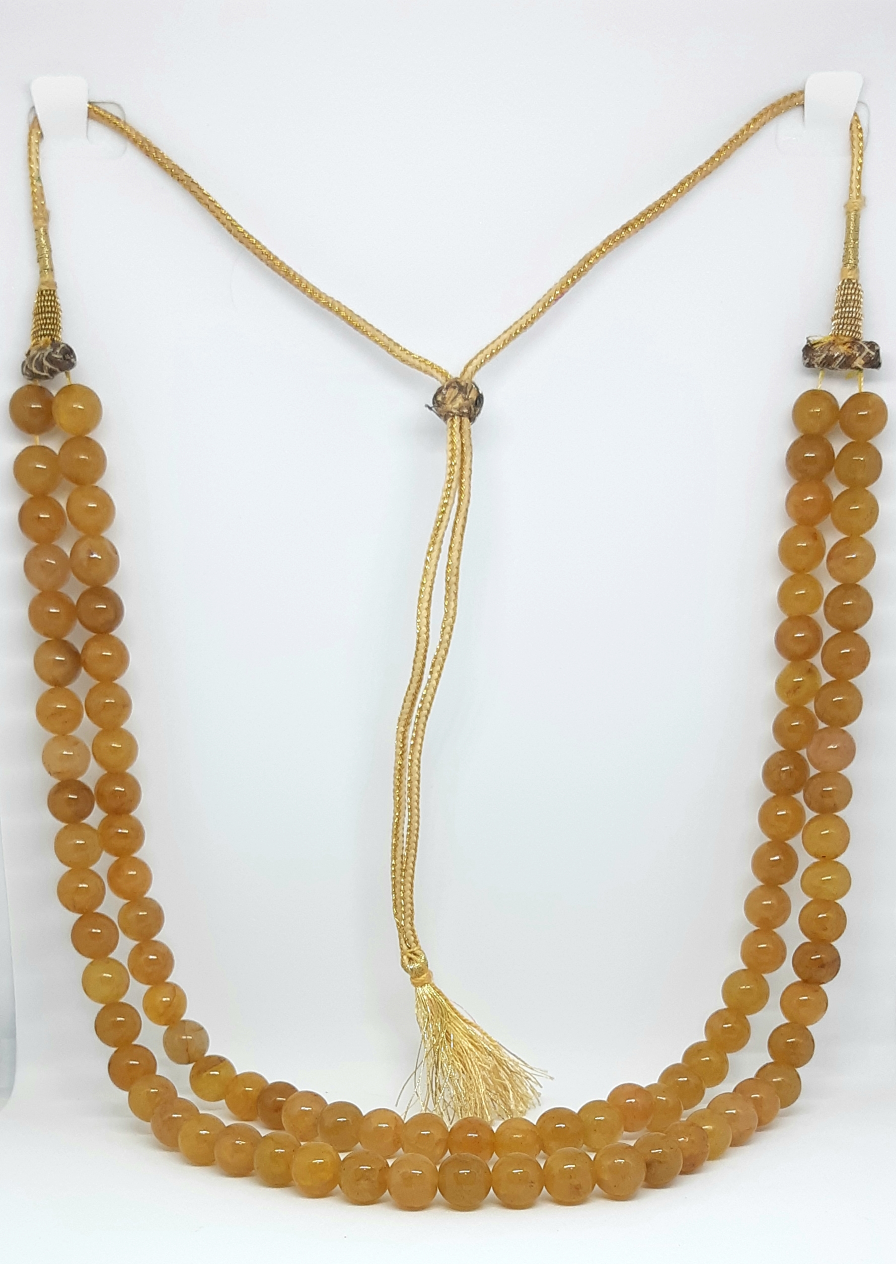 150 g Natural Yellow agate Beads String Double Layered Necklace for women