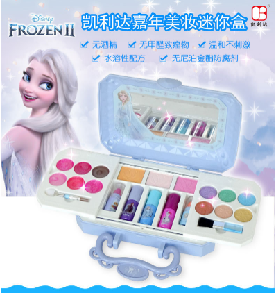 ชุดเครื่องแต่งหน้าเด็ก Disney Children Cosmetic Frozen กล่องสีฟ้า Makeup Box Set เมคอัพ ปลอดภัย ปลอดสารพิษอ่อนโยนต่อผิว กล่องสีฟ้ารุ่นใหม่
