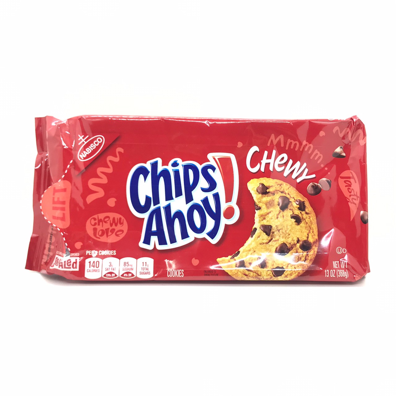 Chips Ahoy Chewy Chocolate Chip Cookies ชิพส์ อะฮอย ชิววี่ ห่อสีแดง