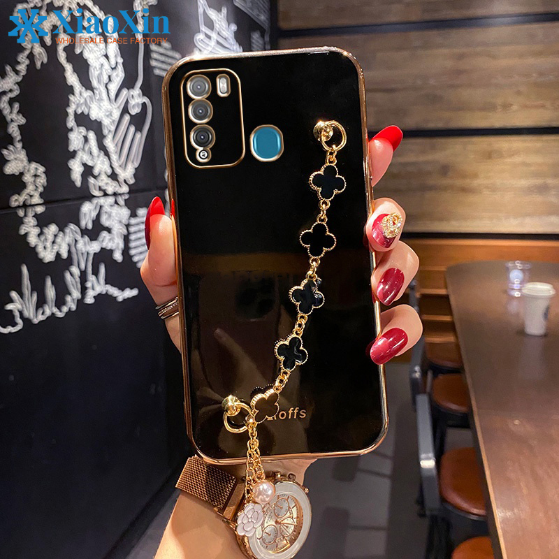 For itel Vision 1 pro itel s16 Phone Case softcase Shockproof with Bracelet for girl Silicone new design