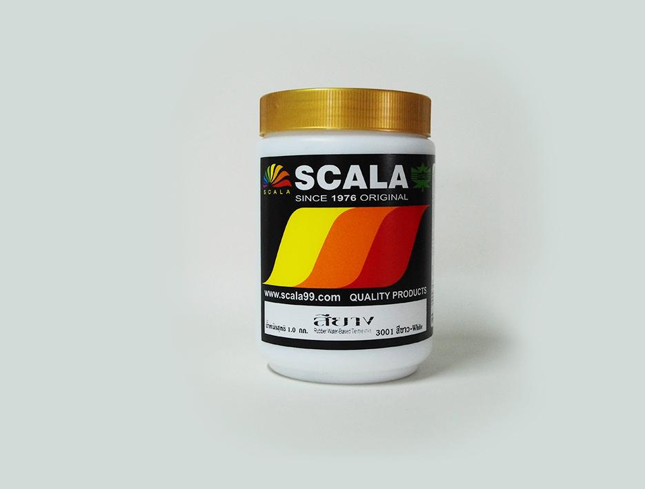 สีสกรีนเสื้อ สีสกรีนผ้า สียาง Scala สีขาว 1 ก.ก.