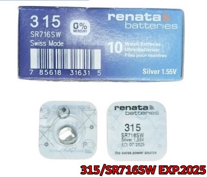 ถ่านนาฬิกา Renata 315 SR716SW ของแท้💯% Swiss Made 1.55V ถ่านสวิส ถ่าน ...