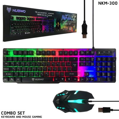 NUBWO INFAREZ NKM-300 Keyboard And Mouse Gaming (ชุดคีย์บอร์ดเมาส์มีไฟสุดคุ้ม)
