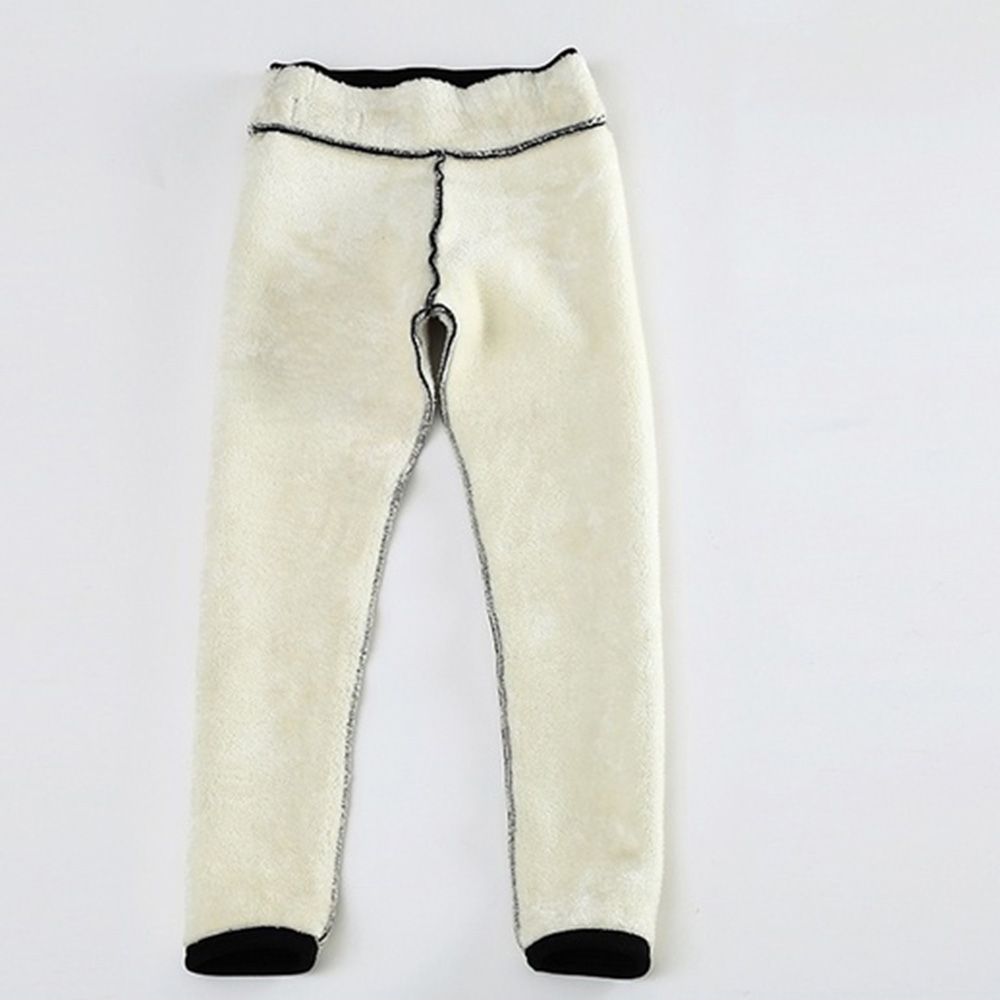 GURUNGMANI Thời trang Bình thường Eo cao Quần len lông cừu Xà cạp nữ Da cừu Cashmere Quần ấm Xà cạp dày mùa đông