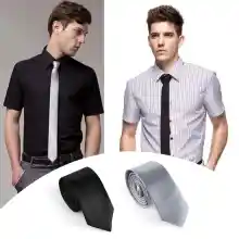 ภาพขนาดย่อของภาพหน้าปกสินค้าเนคไท ผู้ชาย สลิม 5 Colors Very Cheap  Casual Slim Plain Mens Solid Skinny Neck Party wedding Tie Silk Necktie 1 PC จากร้าน Soya&Than Shop บน Lazada ภาพที่ 1