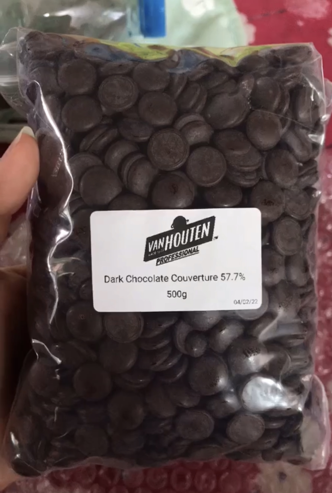 Dark Chocolate Couverture 57.7% ดาร์กช็อกโกแลตแท้ คูเวอเจอร์ Van Houten ...