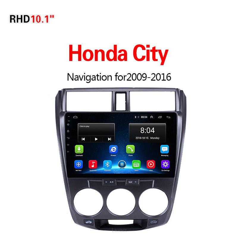 เครื่องนำทาง สำหรับรถยนต์ Honda CITY 2011-2016 10.1 Inch Android 6.0 4G NET 1G/16G  แผนที่ในการนำทาง