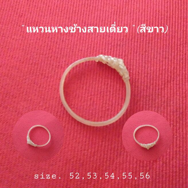 แหวนหางช้างเผือก แหวนหางช้างสายเดี่ยว แหวนหางช้างสีขาว แหวนหางช้างถัก แหวนหางช้าง