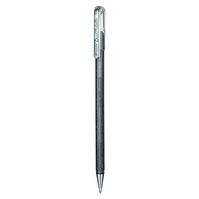 Electro48 เพนเทล ปากกาหมึกเจลผสมกลิตเตอร์ รุ่น Hybrid Dual Metallic K110-DZX ขนาด 1.0 มม. หมึกเจลสีเงิน