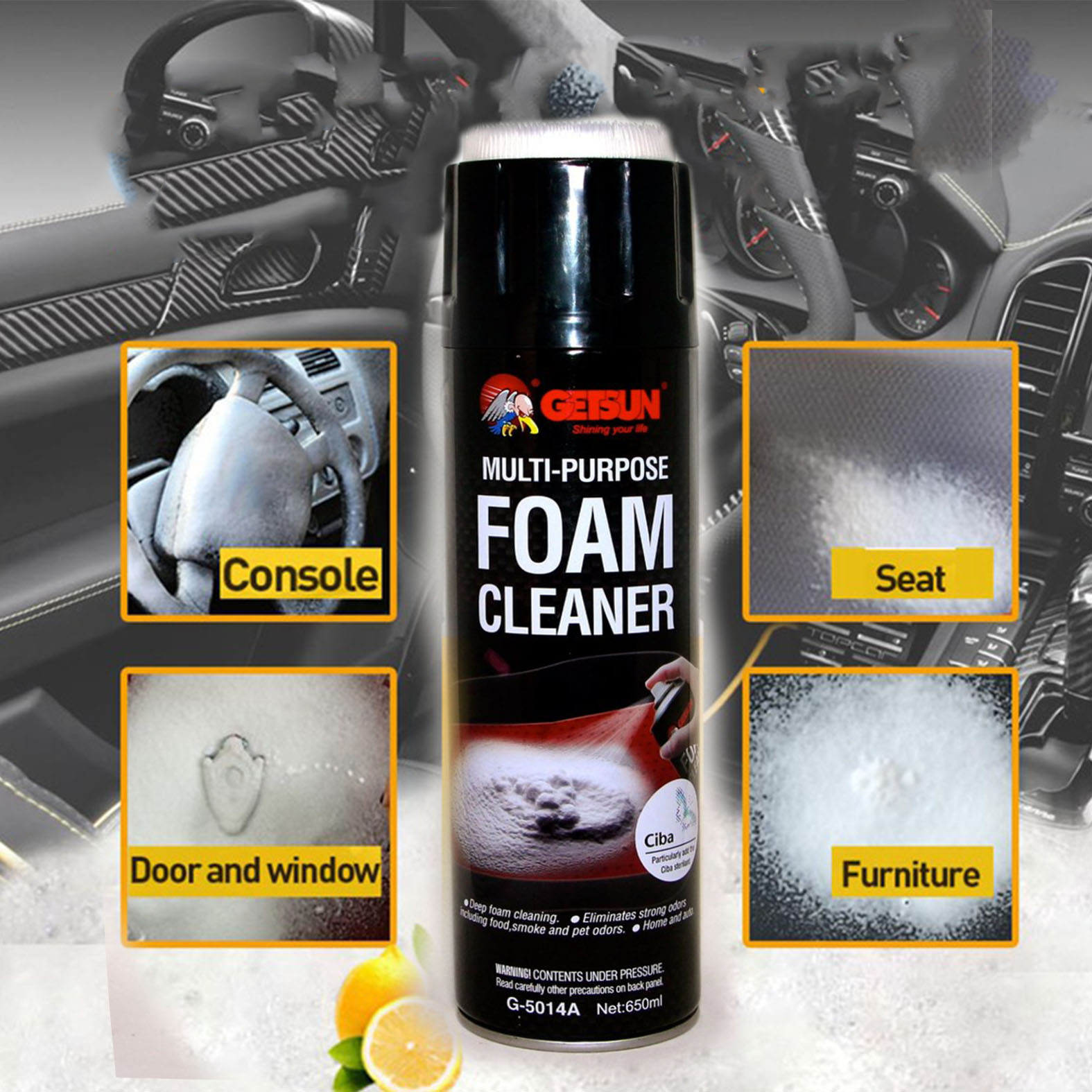 น้ำยาทำความสะอาดรถยนต์ สเปรย์ชนิดโฟม F1 Multi purpose Foam Cleaner