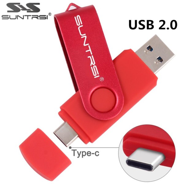 Bảng giá Suntrsi Ổ USB Flash 2.0 Ổ Pen Type C 256GB 128GB 64GB 32GB 16GB USB Stick 2.0 Pendrive Cho Thiết Bị Type-C Phong Vũ
