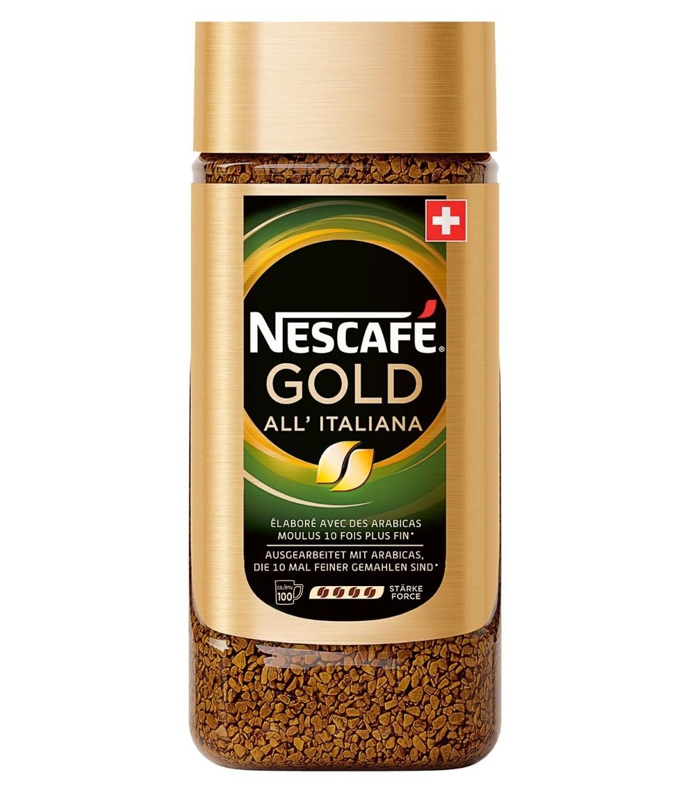 Nescafe Gold All’italiana Instant Coffee เนสกาแฟ โกลด์ ออลอิตาเลียน่า กาแฟสำเร็จรูป (Swiss Imported) 200g.