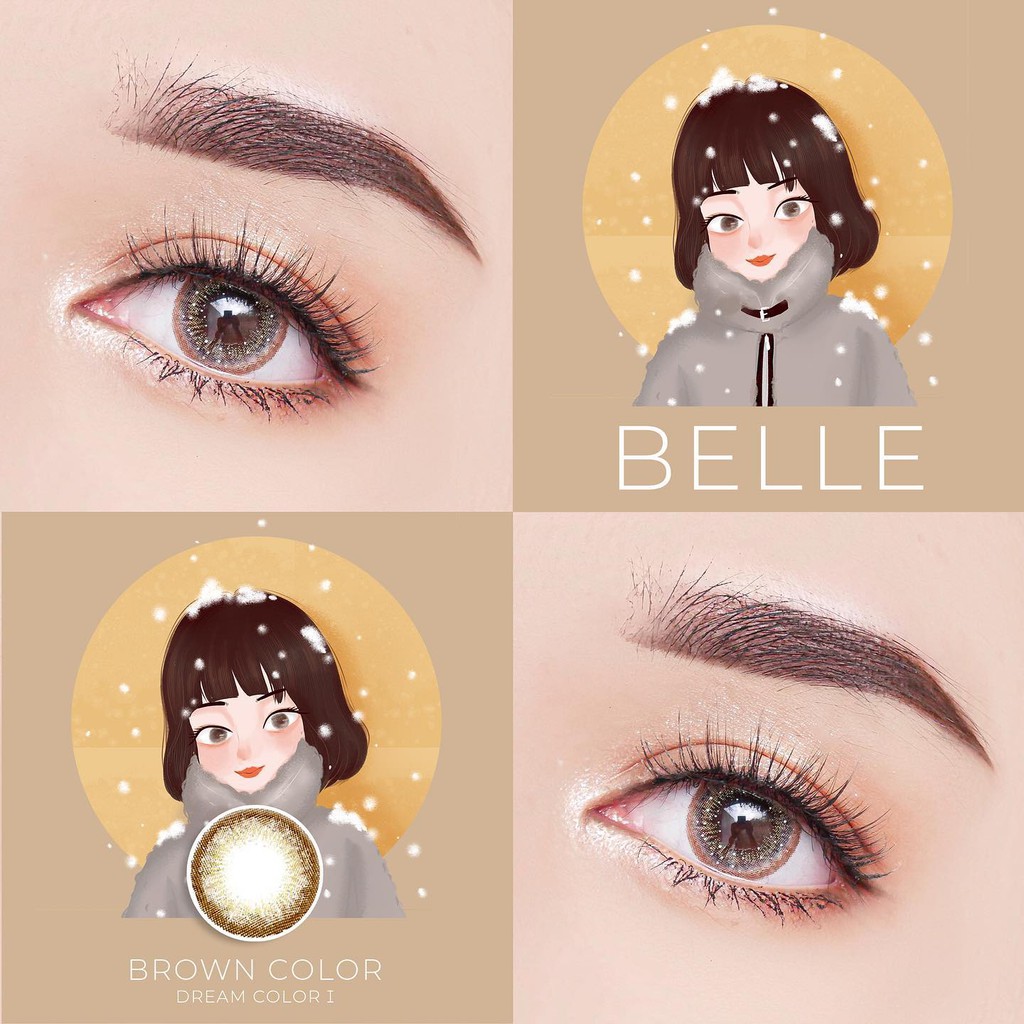 รุ่น ★ BELLE BROWN ★ (0.00 ถึง -9.50) Dreamcolor1 Contact Lens | คอนแทคเลนส์ รายเดือน | สีน้ำตาล | สายตาสั้น