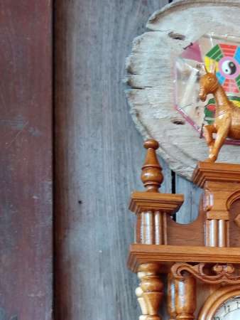 นาฬิกาไม้สัก (สีไม้แท้)