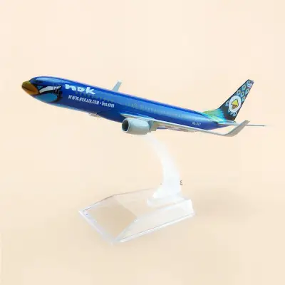 โมเดลเครื่องบิน นกแอร์ สีน้ำเงิน นกยูง NOK AIR Boeing 737-800 (16 cm)-ของขวัญวันเกิด ของขวัญจับฉลากปีใหม่
