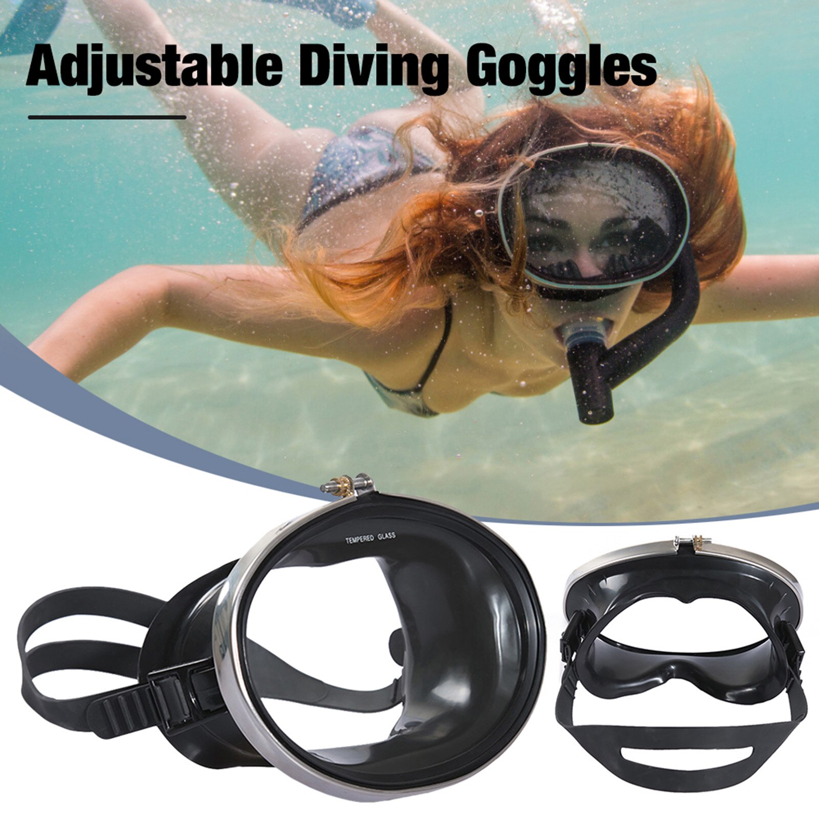 Diving Mask หน้ากากดำน้ำ แว่นดำน้ำ แว่นตาดำน้ำ หน้ากากดำน้ำตื้น (สีดำ) Nieuwe Professionele Onderwater Duiken Maskers Volwassen Anti-Fog Uv Waterdichte Duiken Bril Zwemmen Vissen Mannen Vrouwen Zwembril