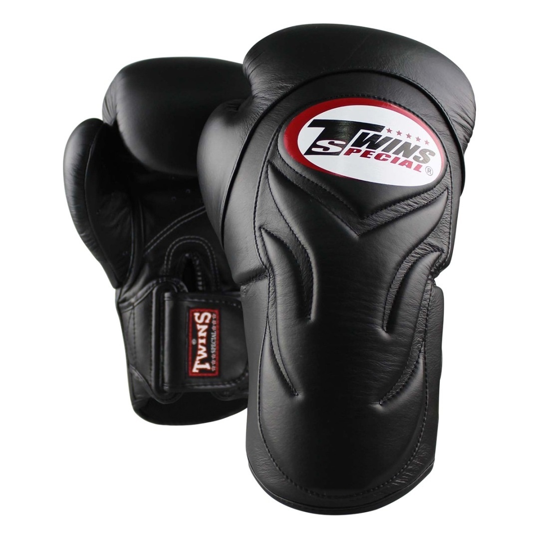 Twins special Boxing Gloves BGVL-6  All Black 10,12,14,16 oz Muay Thai Sparring MMA K1 Genuine leather นวมซ้อมชกทวินส์ สเปเชี่ยล สีดำล้วน หนังแท้ 100%