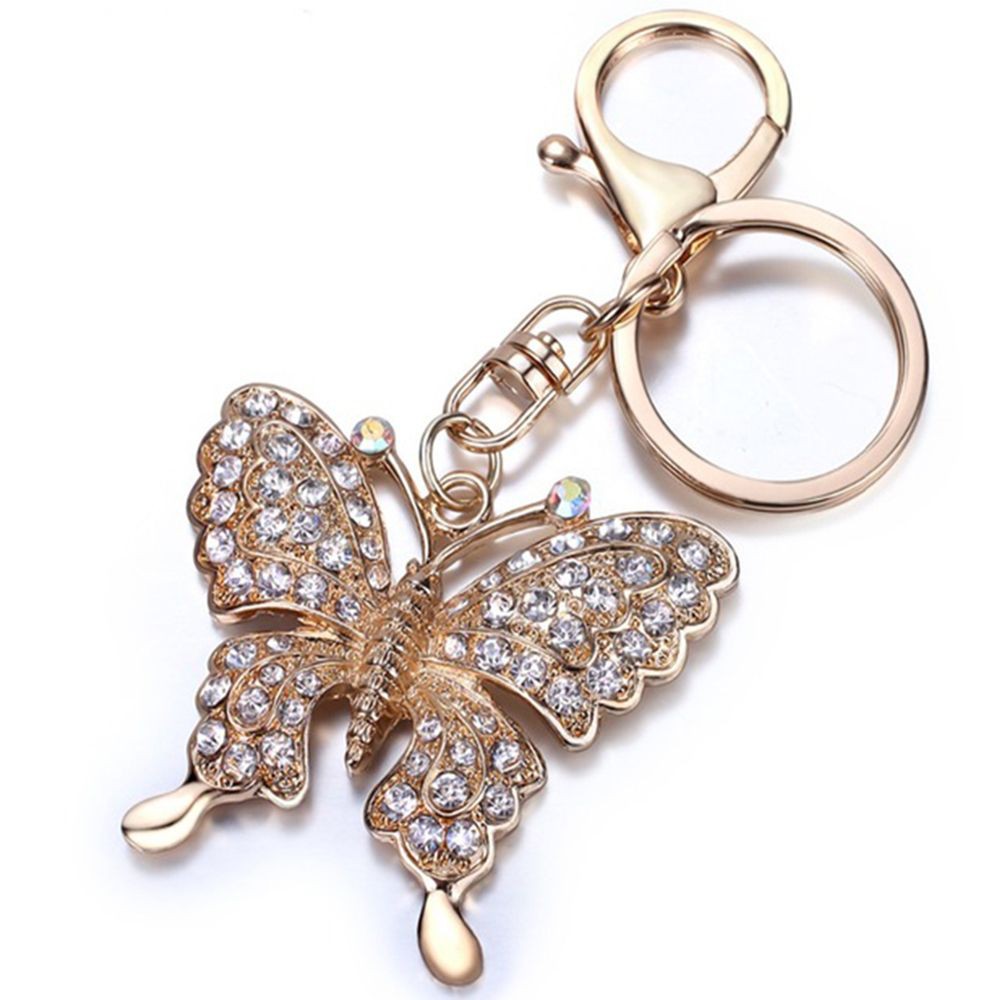 AHOUR Quality Butterfly Key Chain Gift Key Chains Rhinestone Key Ring ...