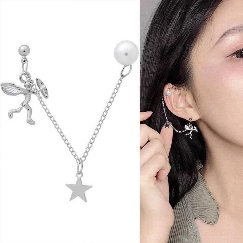 Earring Pearl Cupid versatile fashion personality simple retro accessories earrings