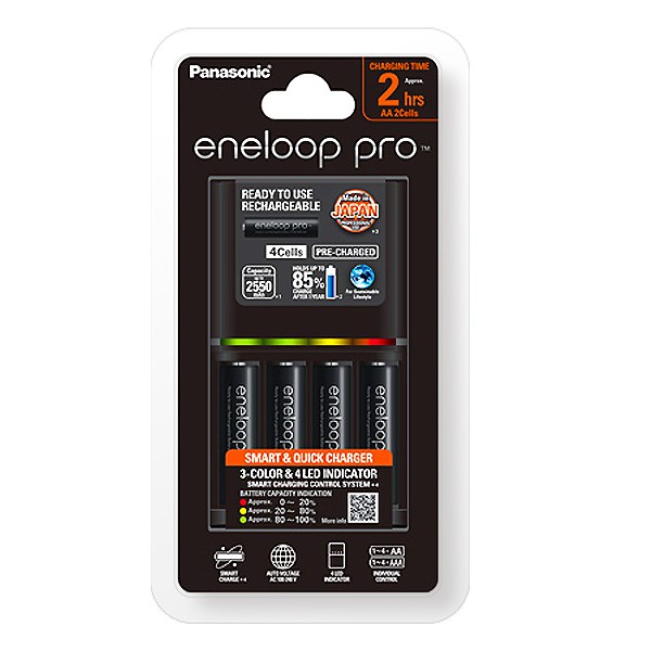 ถ่านพร้อมแท่นชาร์จ Panasonic Eneloop Quick Charger 2hr พร้อม Eneloop