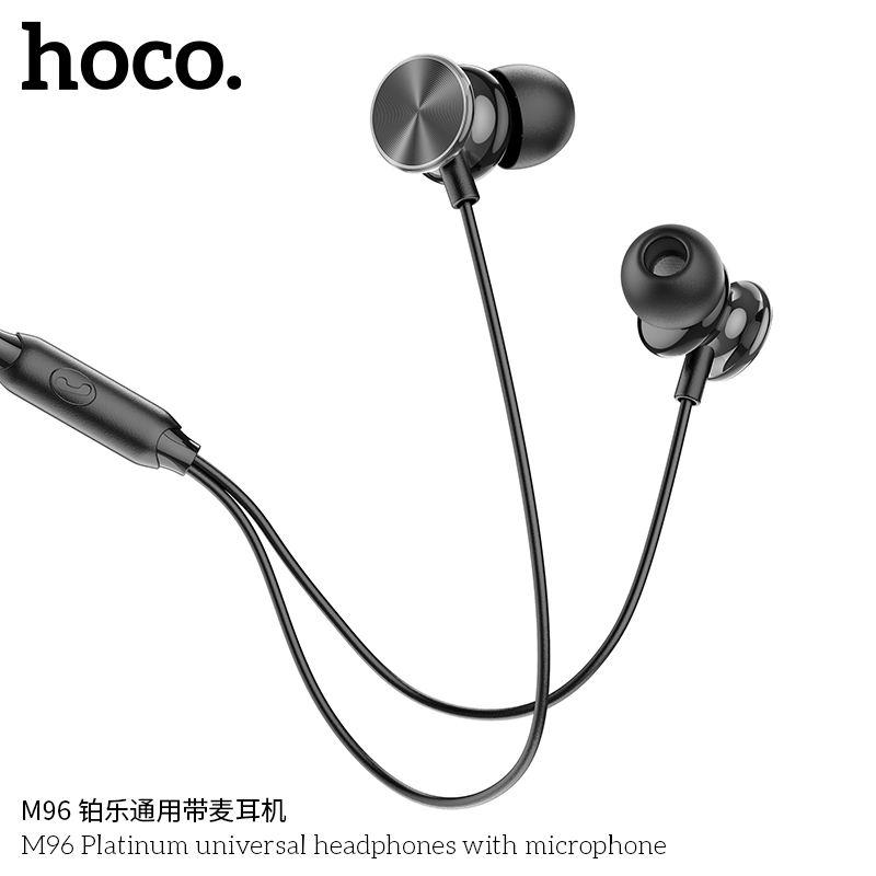 NEW HOCO M96 platinum music ชุดหูฟังแบบมีสายสากลพร้อมไมโครโฟนควบคุมด้วย ...