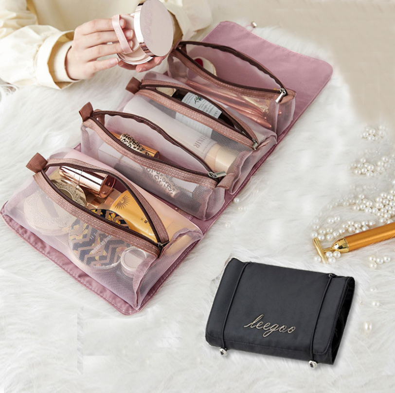 กระเป๋าเครื่องสำอางกระเป๋าเก็บความจุขนาดใหญ่ถุงเก็บอุปกรณ์อาบน้ำแขวนกระเป๋าเดินทางพับได้แบบพกพากระเป๋าแต่งหน้าอเนกประสงค์ล้างกระเป๋ากระเป๋าใส่เครื่องสำอางค์กระเป๋าเก็บของ Maytto Cosmetic Bags Detachable Makeup Bags Toiletries Storage Bag