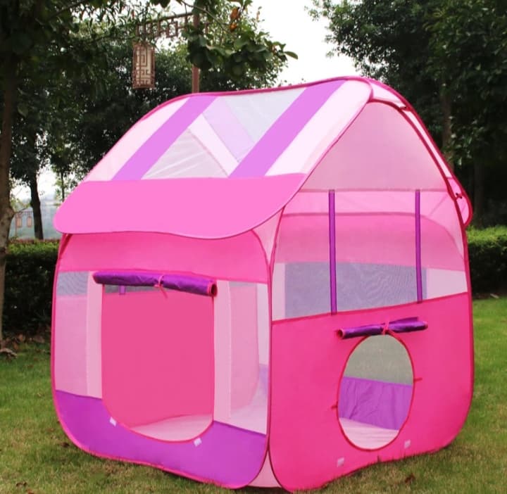 เต๊นท์เด็ก foldable children tent บ้านเด็ก พกพาง่าย ขนาด 110x120x135 cm น่ารัก หนักเพียง 1.8kg น่ารั สี สีชมพู
