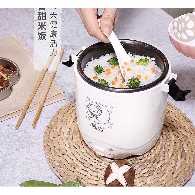 Nồi cơm điện mini 1.2L lít Nồi cơm điện cầm tay Nồi hấp cơm chiên
