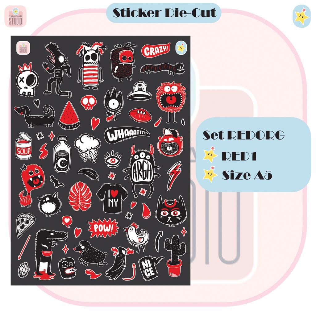[Sticker Die-cut] RED สติ๊กเกอร์ไดคัท ขนาด A5 สติ๊กเกอร์การ์ตูน